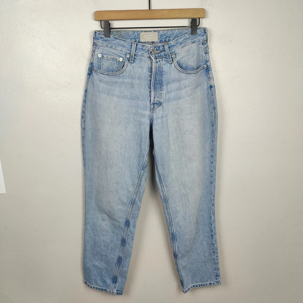 Everlane The Curvy 90s Cheeky Straight‎ Jean Womens 28 Light Wash Organic Cotton - Picture 2 of 11